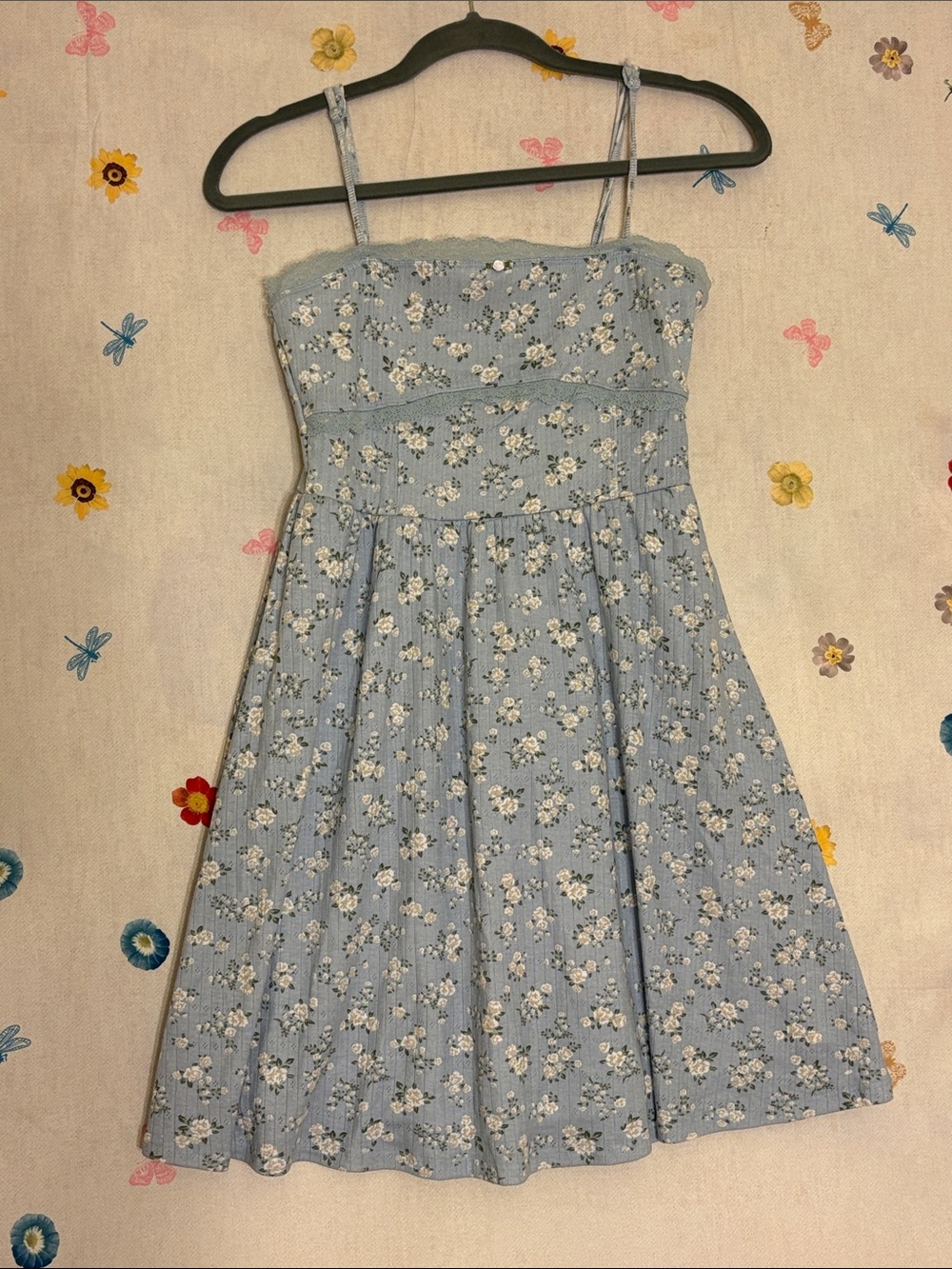 Derek Heart Pale Blue Floral Mini Sundress